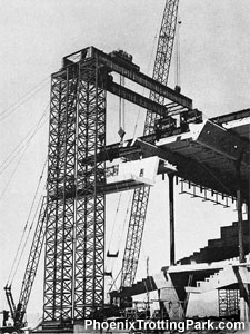 Bridge crane erecting fascia beams